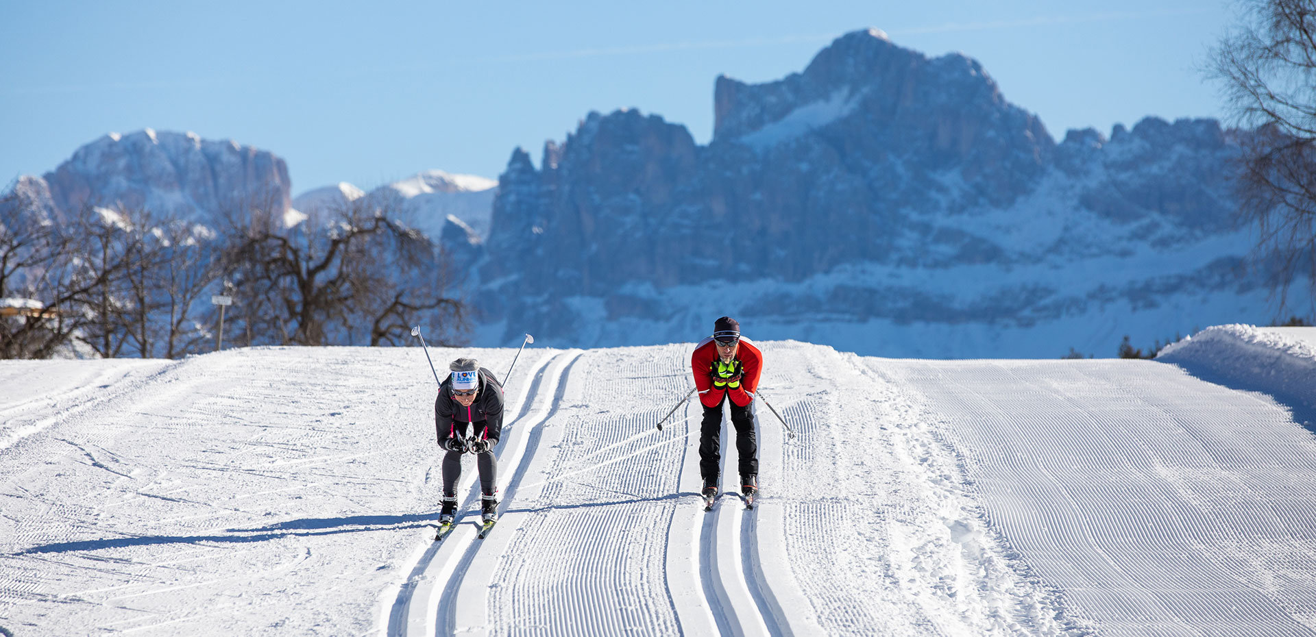 Cross-country skiing Carezza Dolomites